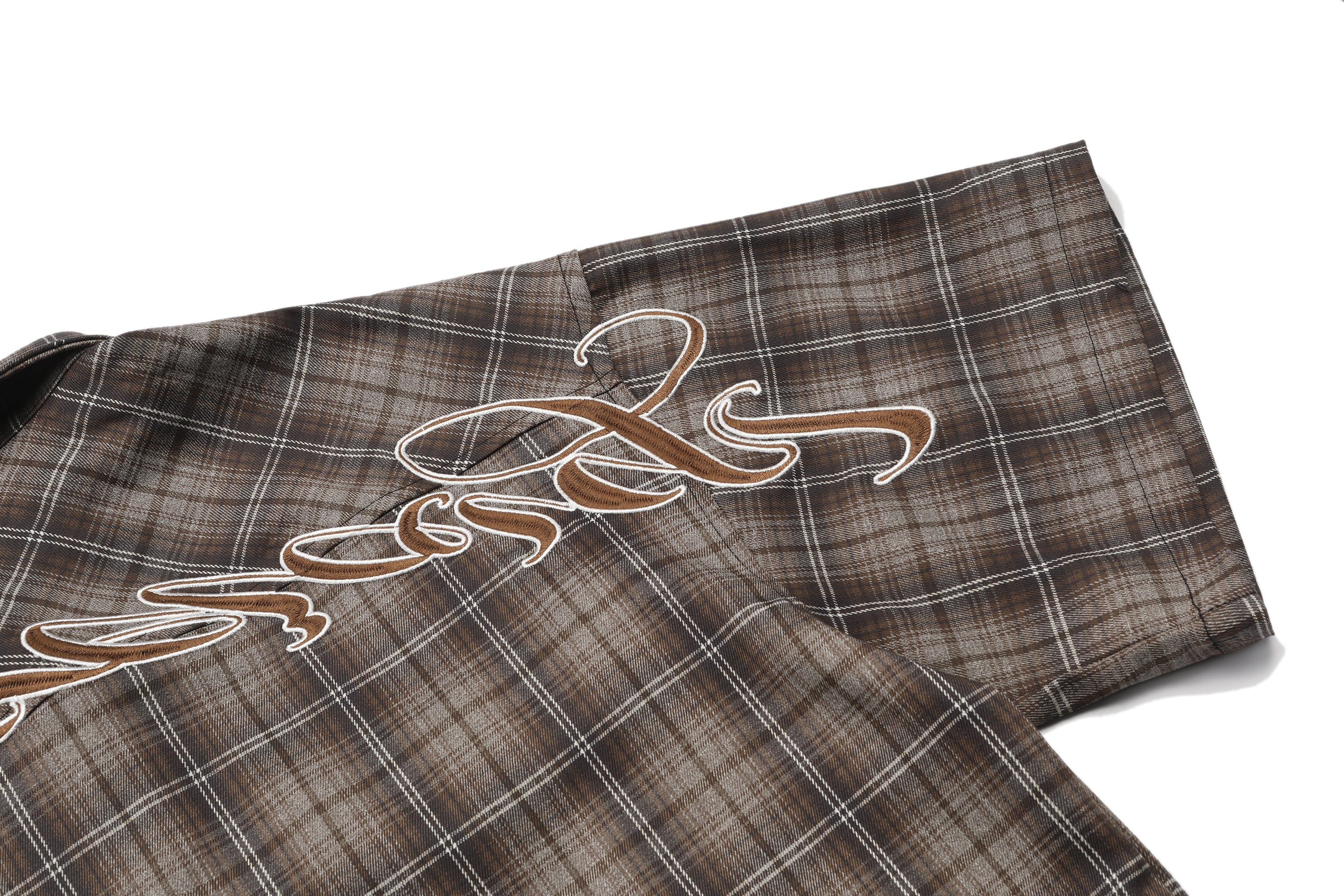 Brown Plaid Chicano Double Pocket Shirt