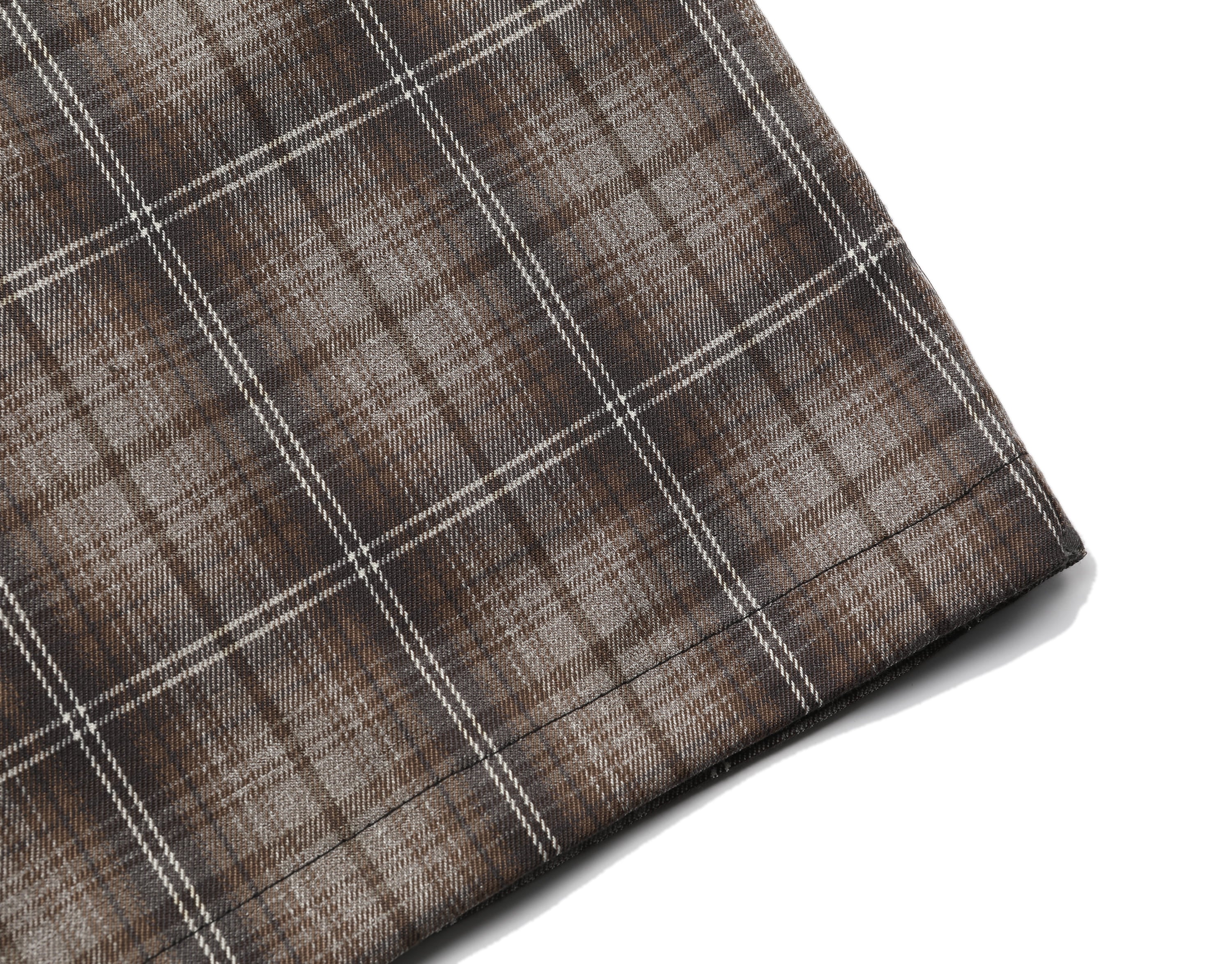 Brown Plaid Chicano Double Pocket Shirt