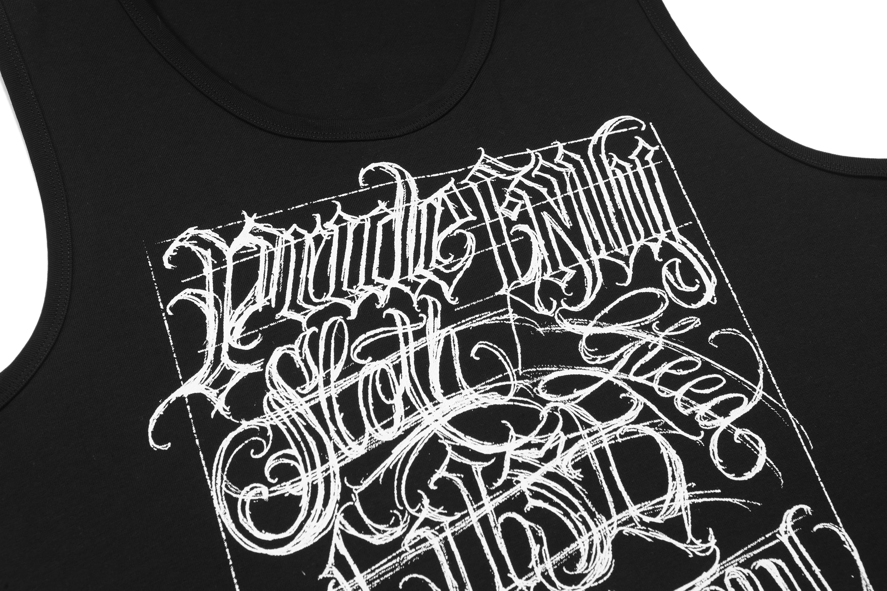 Black Chicano Lettering Tank Top v2