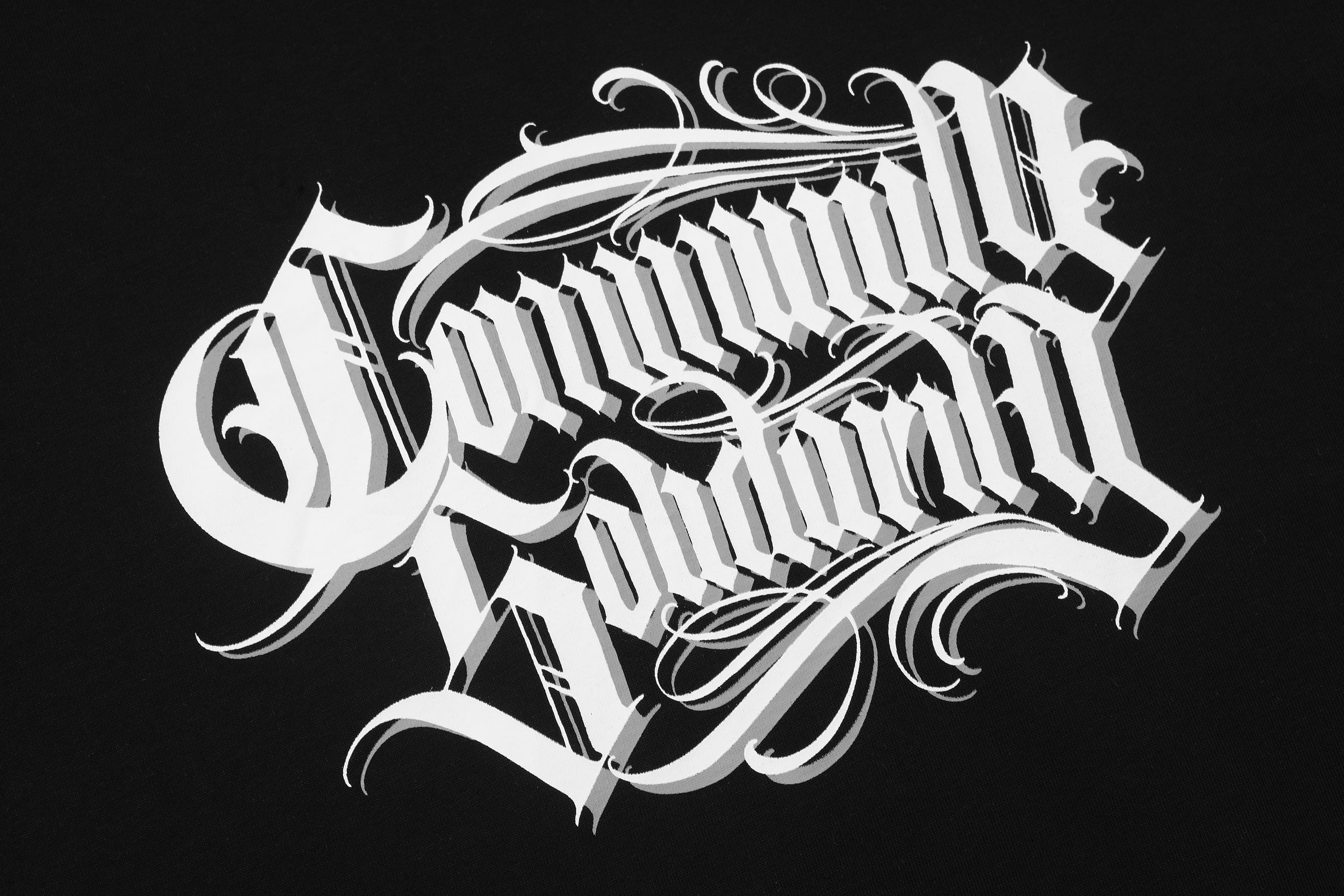 Black Chicano Lettering T-Shirt
