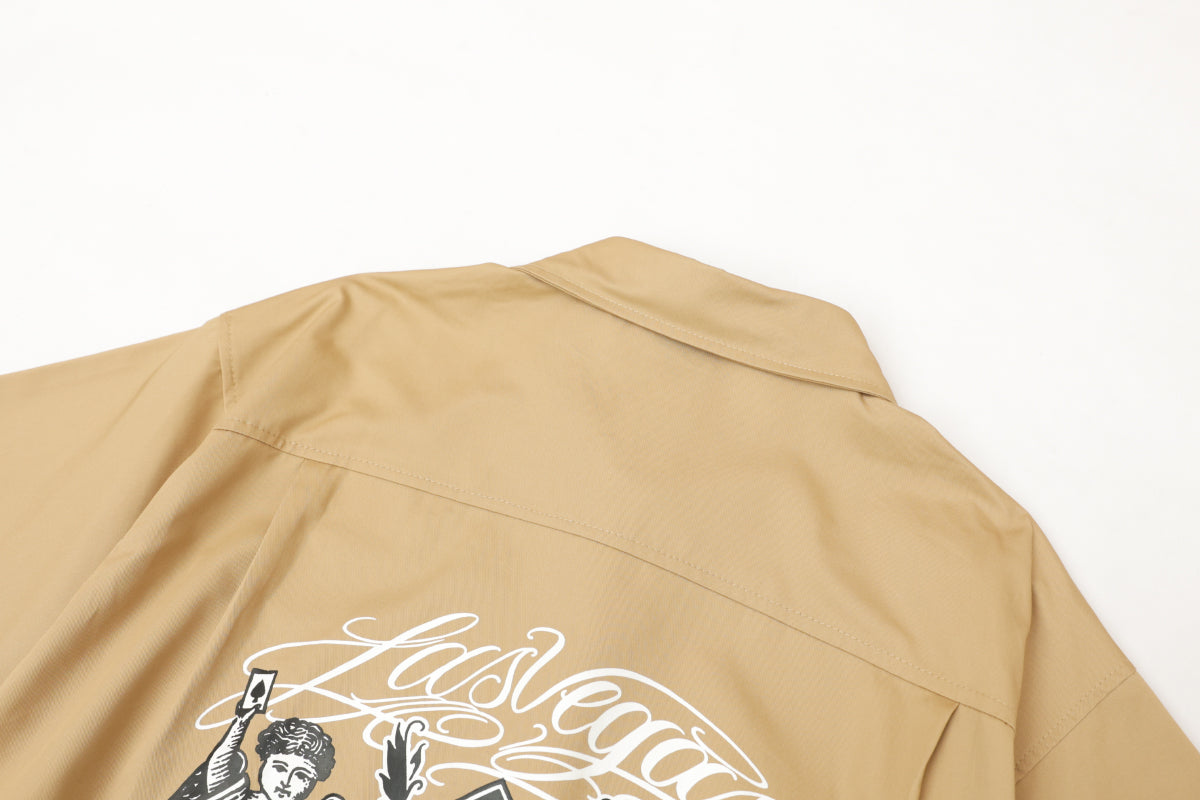 Beige Mexican Chicano Shirt