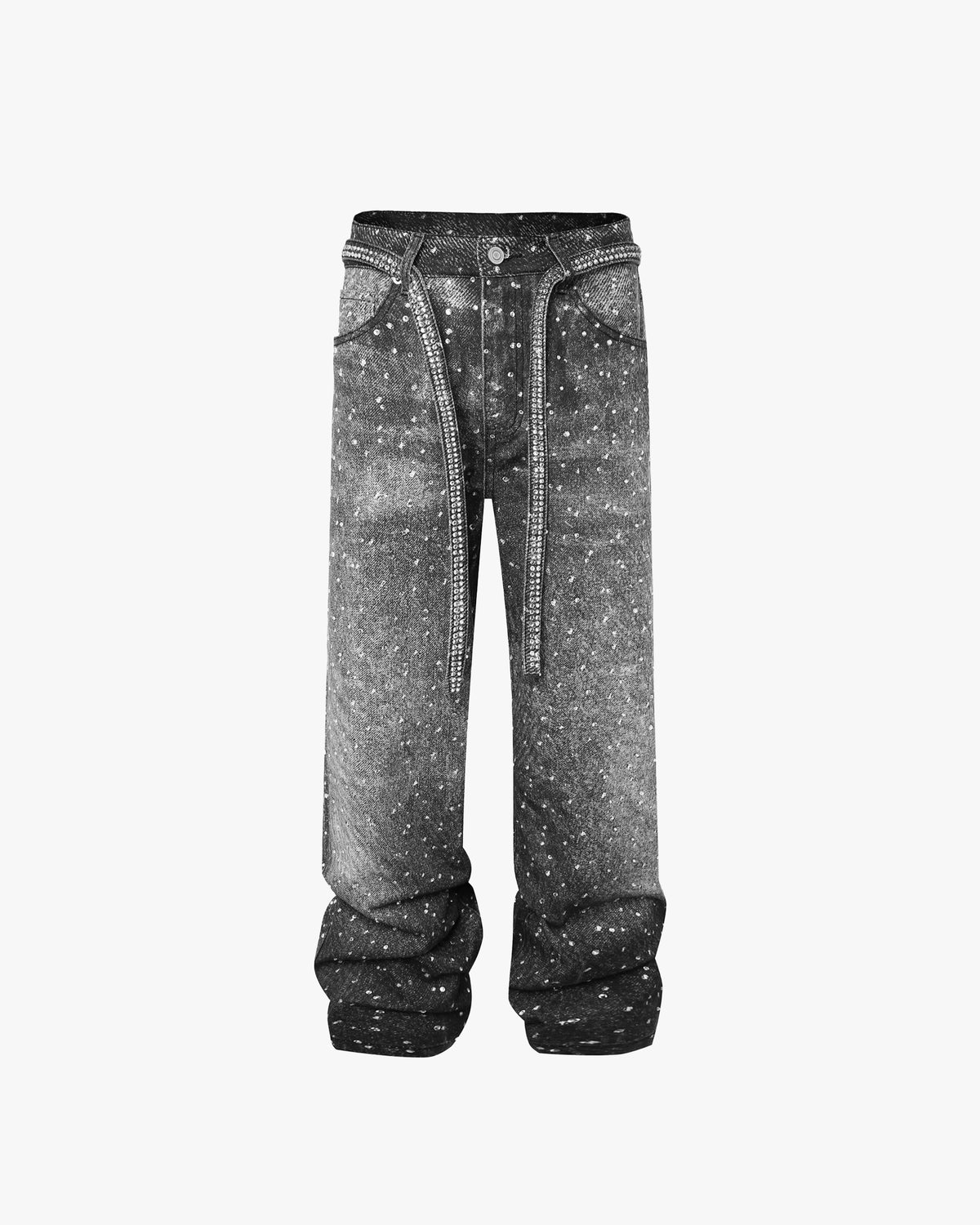 Crystal Wide Leg Jeans – Washed Black