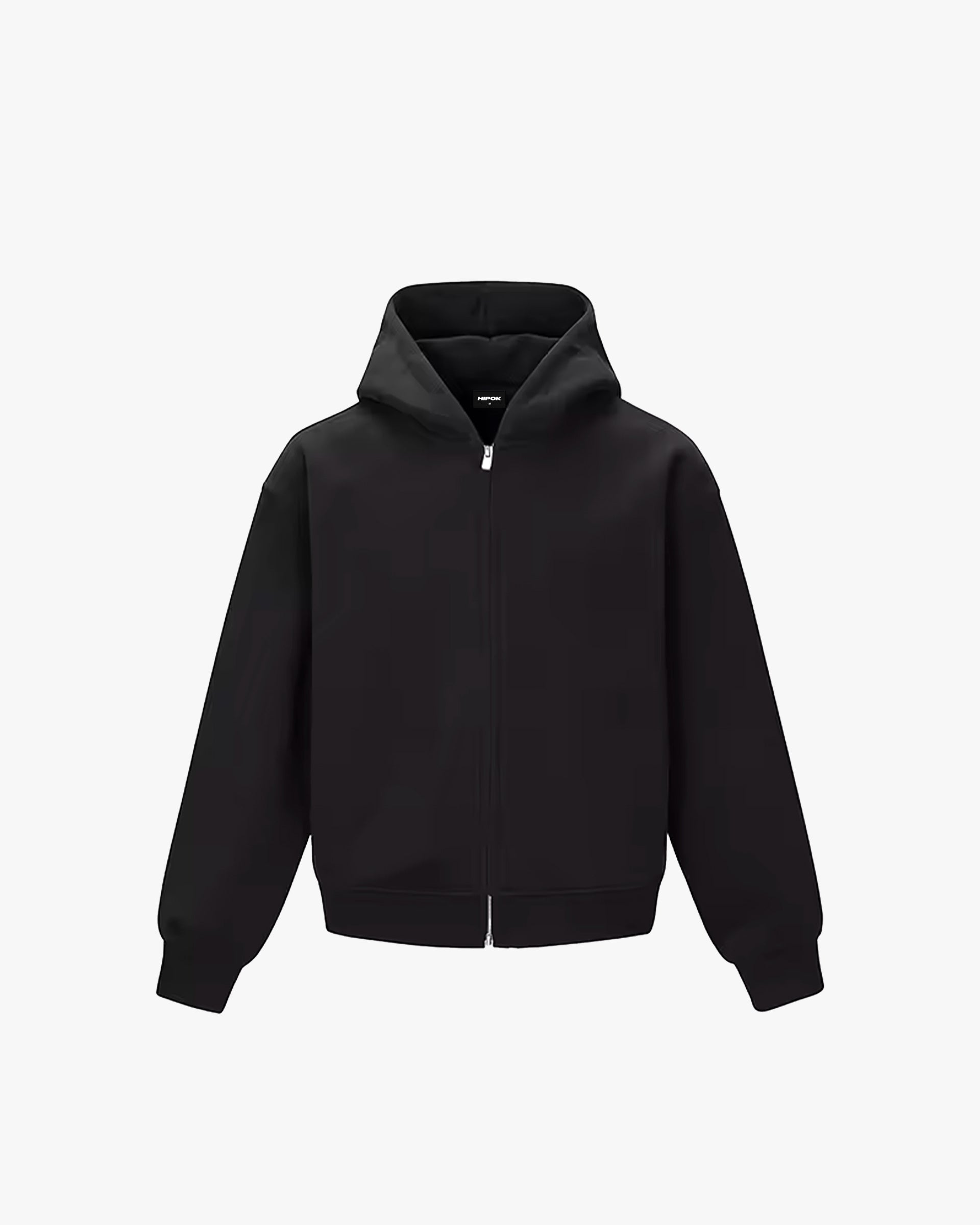 Essential Oversized Zip Hoodie - Black