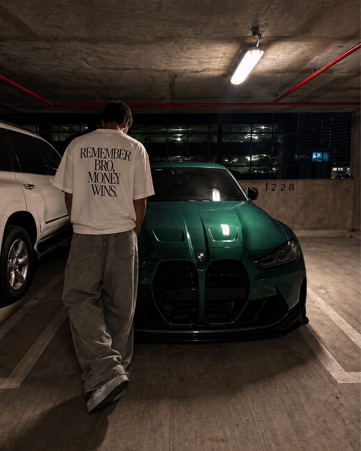 Money Wins Oversized Tee - White