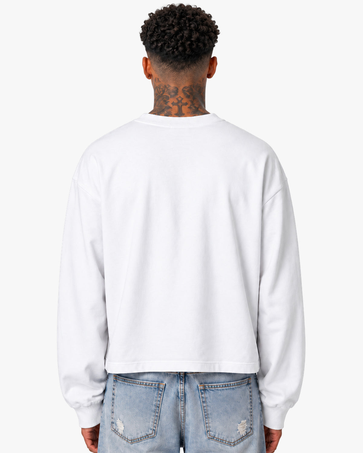 Essential Boxy Fit Long Sleeve Tee - White