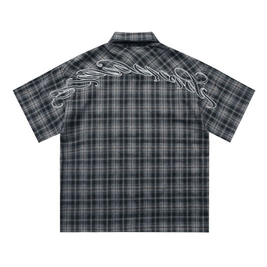 Graphite Plaid Chicano Double Pocket Shirt - Hipok Brand