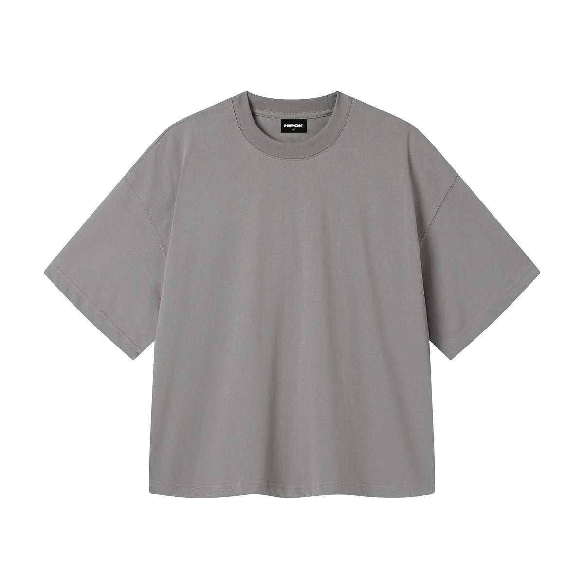 Grey Boxy Fit Basic T-Shirt - Hipok Brand