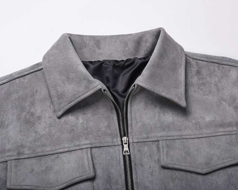 Grey Suede Jacket - Hipok Brand