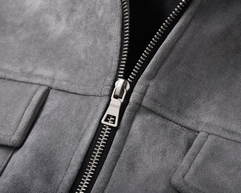 Grey Suede Jacket - Hipok Brand
