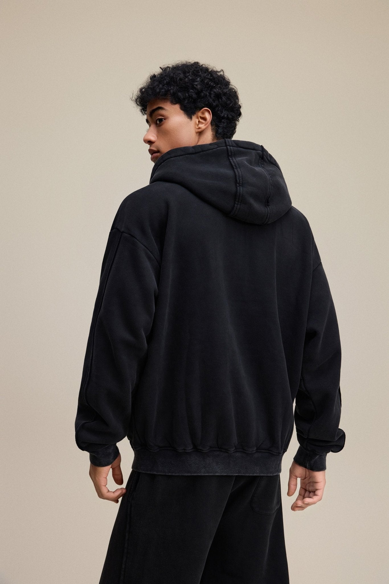 Solid Black Zip Hoodie - Hipok Brand