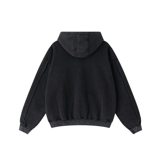 Solid Black Zip Hoodie - Hipok Brand