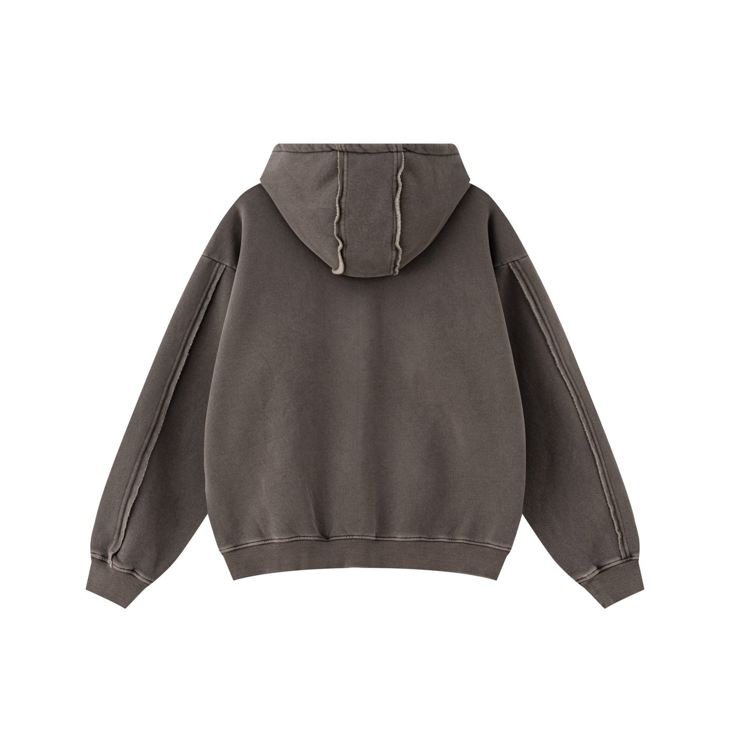 Solid Brown Zip Hoodie - Hipok Brand