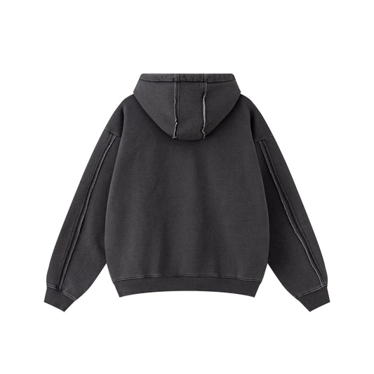 Solid Dark Grey Zip Hoodie - Hipok Brand
