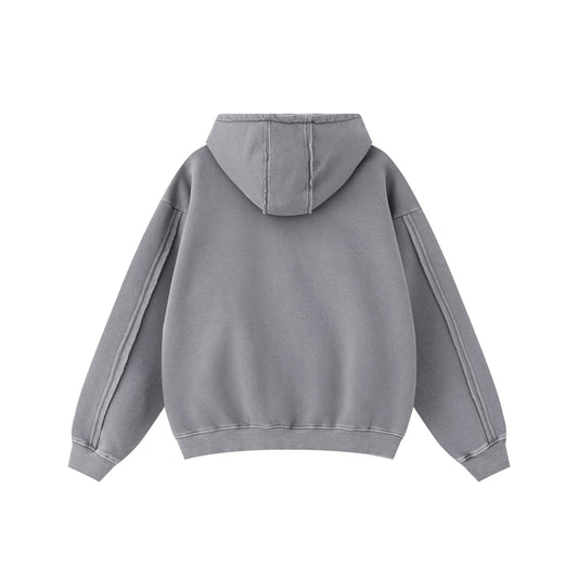 Solid Grey Zip Hoodie - Hipok Brand