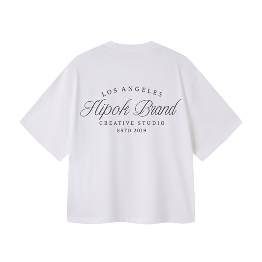 White Los Angeles Boxy Fit T-Shirt - Hipok Brand