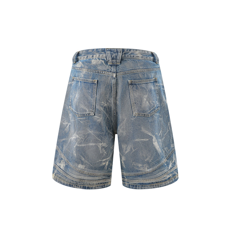Washed Blue Denim Shorts