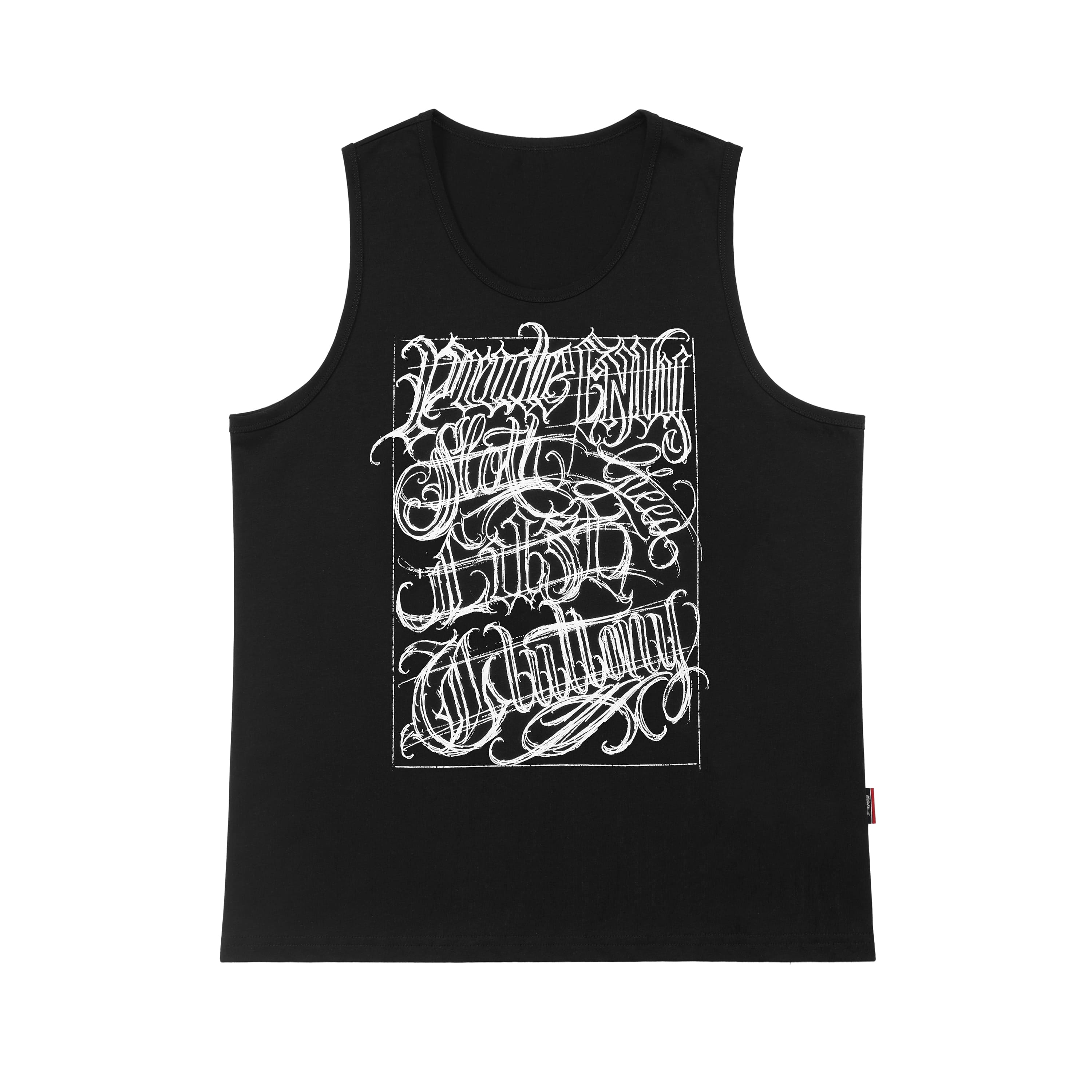 Black Chicano Lettering Tank Top v2