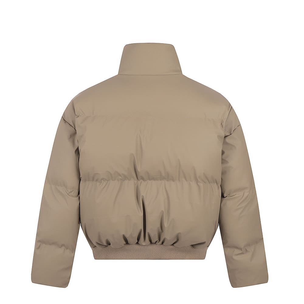 Beige Premium Cropped Puffer Jacket