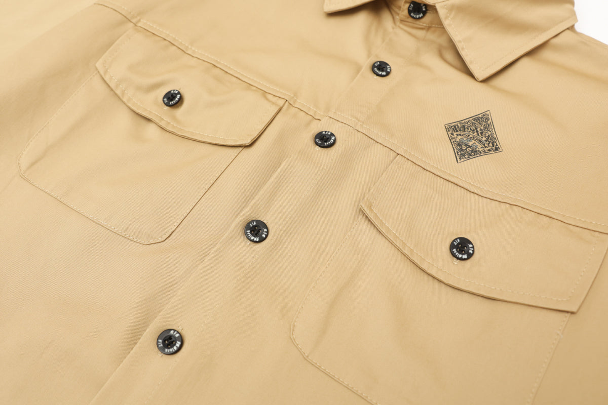 Beige Mexican Chicano Shirt
