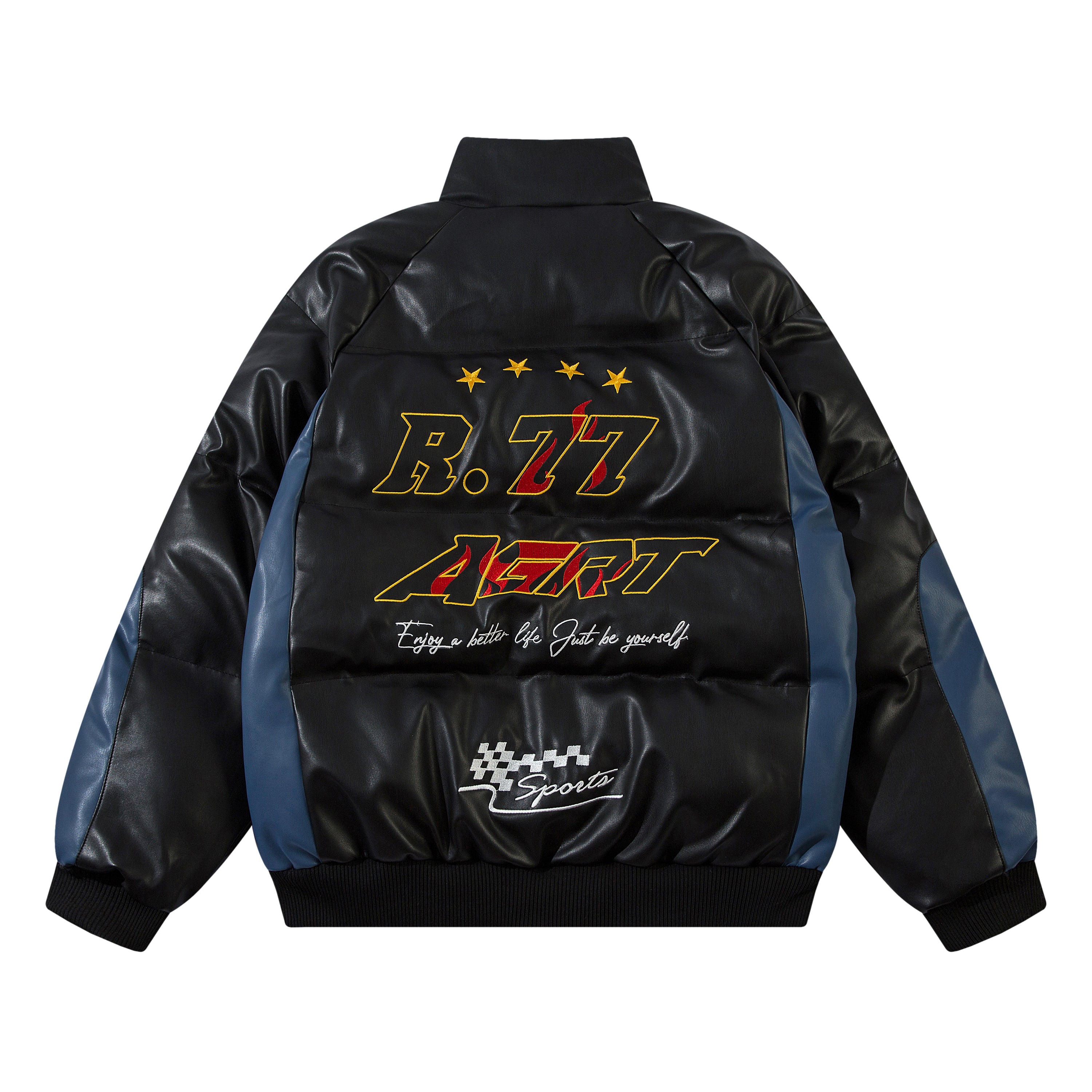 Black Race Puffer Jacket