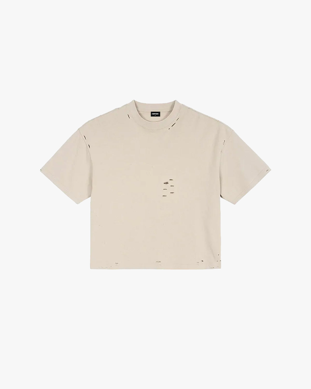 Destroyed Boxy Tee - Sand