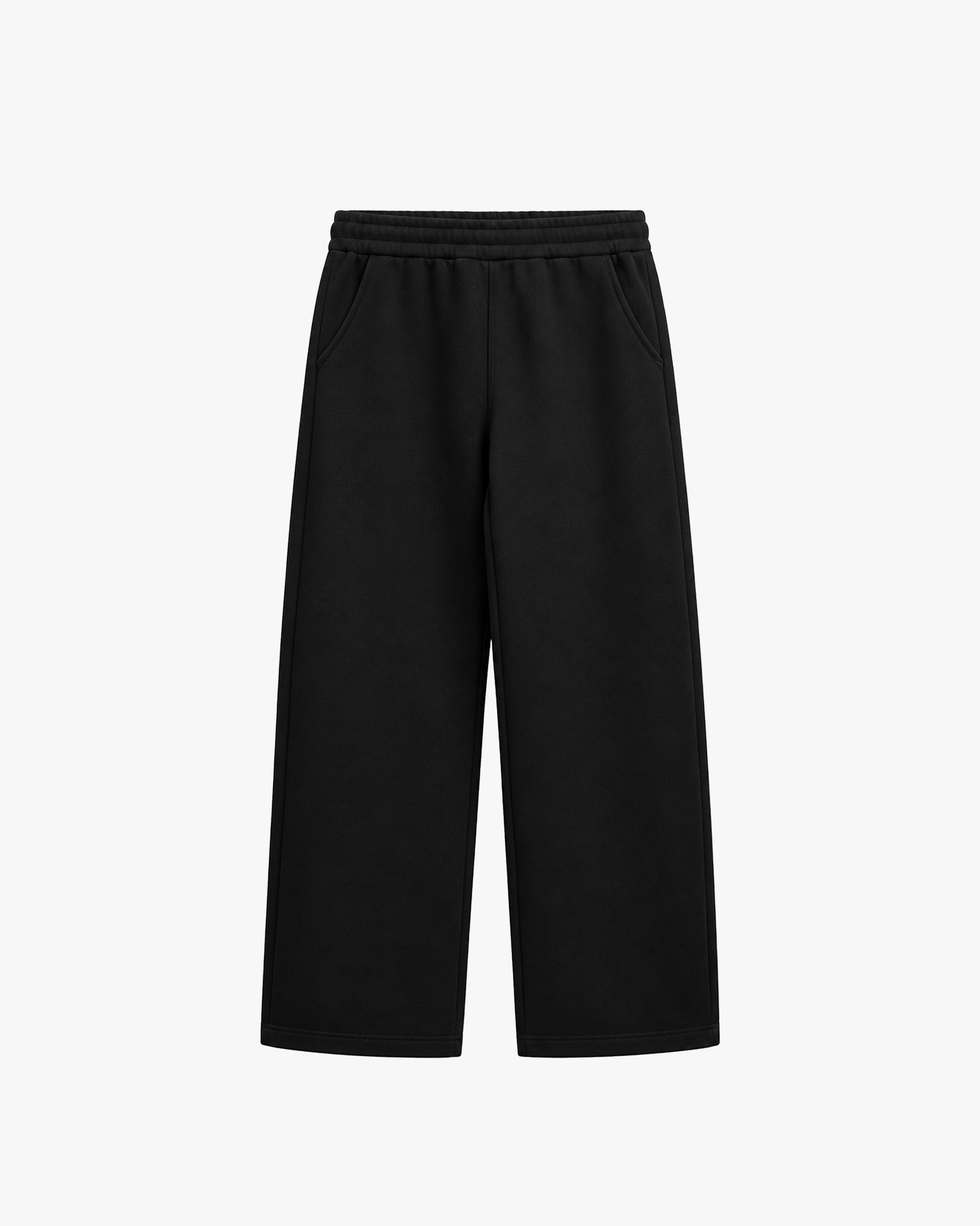 Essential Wide Leg Sweatpants - Black