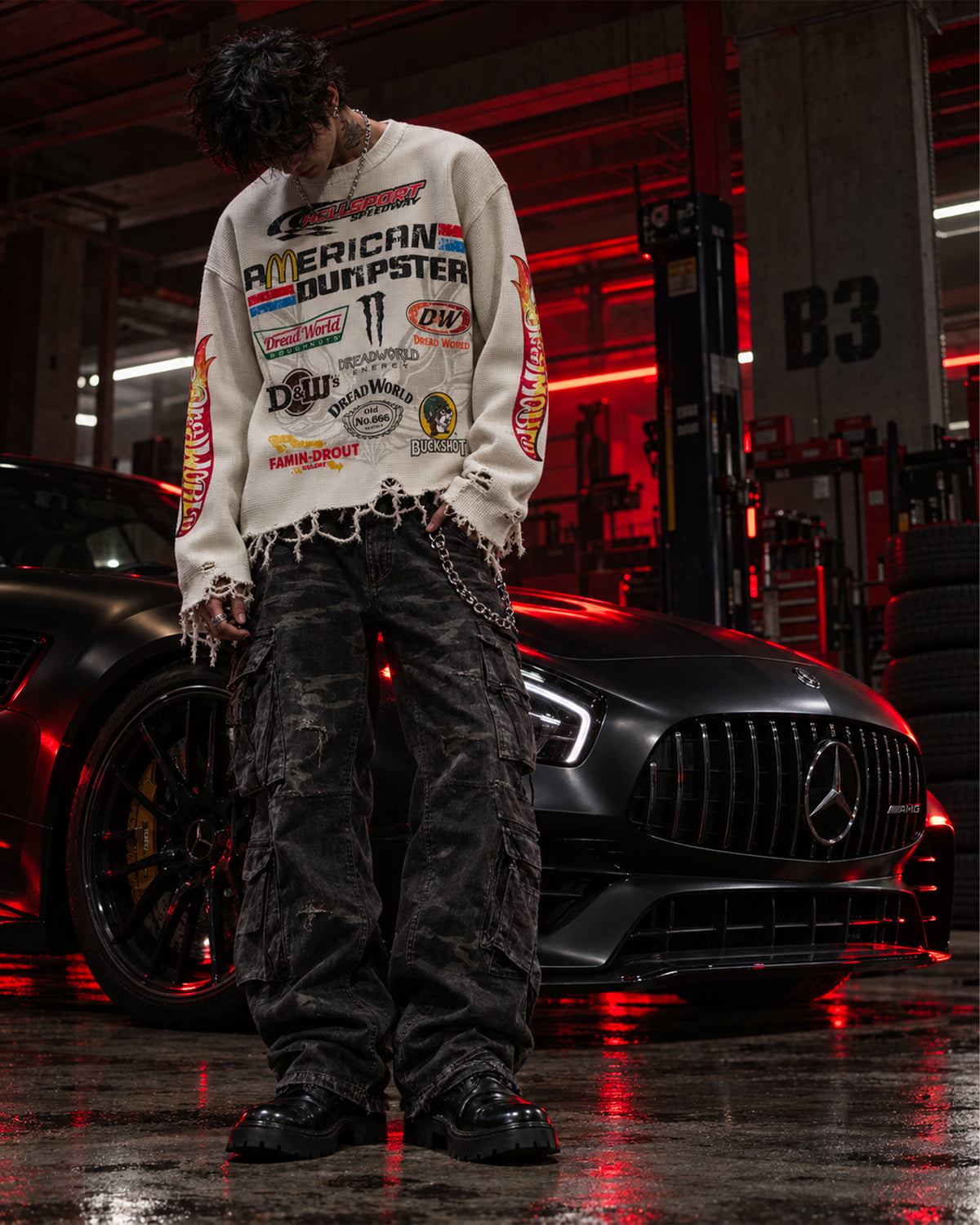 HellSport Racing Long Sleeve – Off White