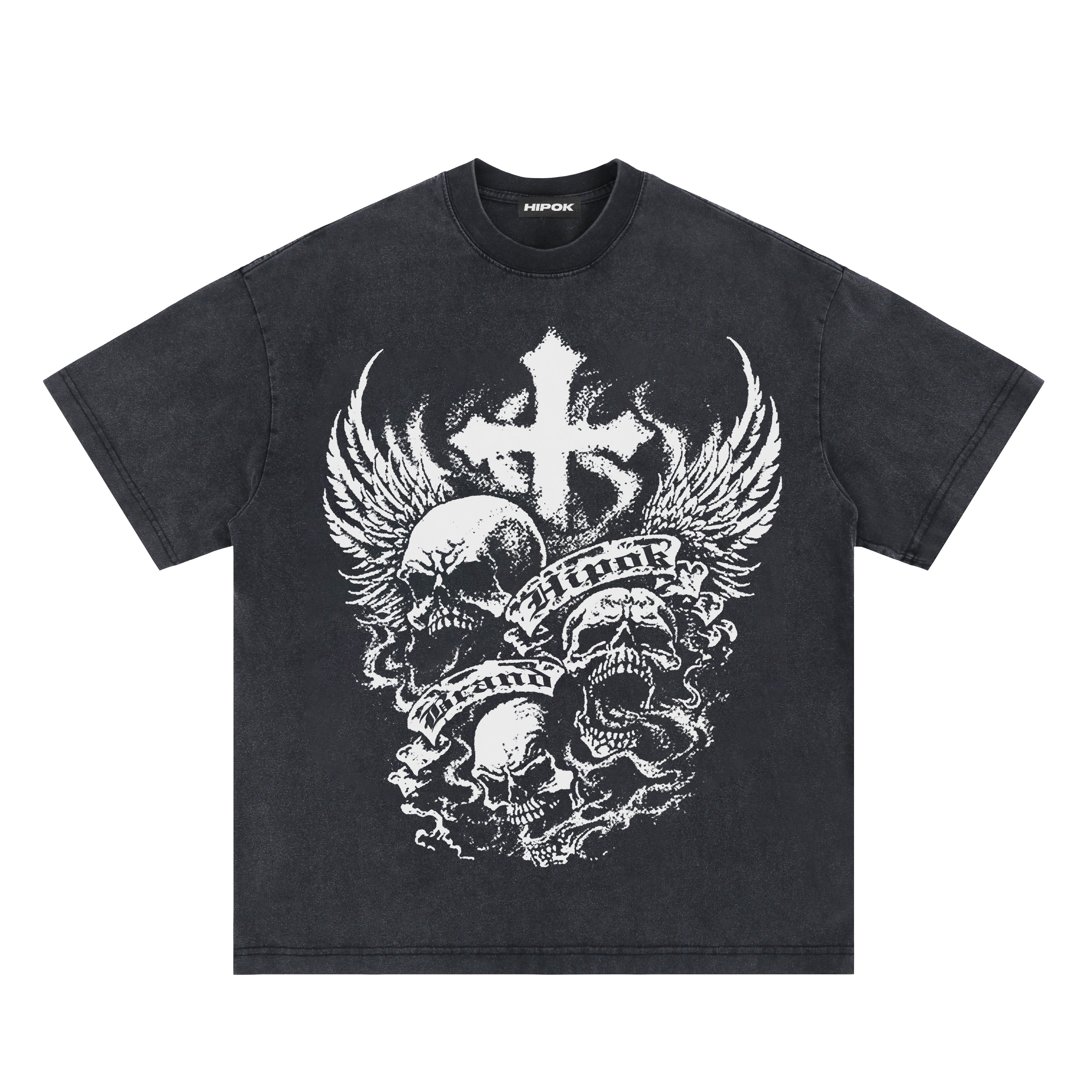 Washed Black Skulls T-Shirt