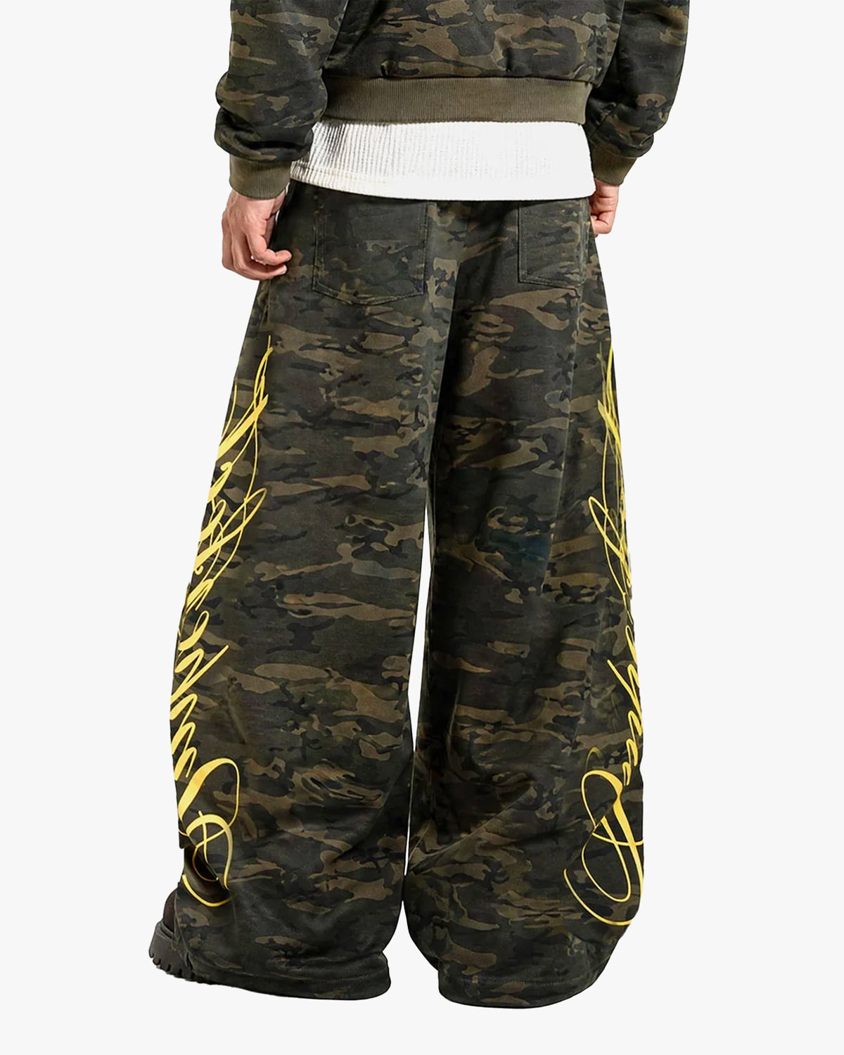 Script Wide Leg Sweatpants – Camo