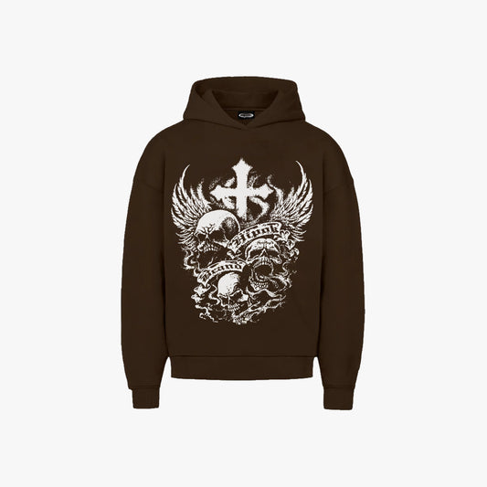 Brown Skulls Hoodie