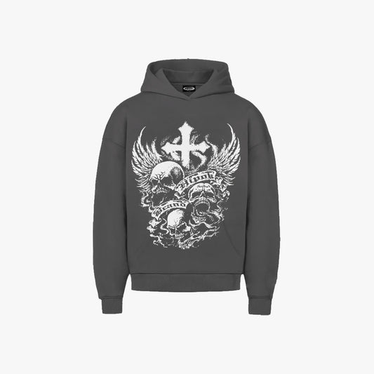 Dark Grey Skulls Hoodie