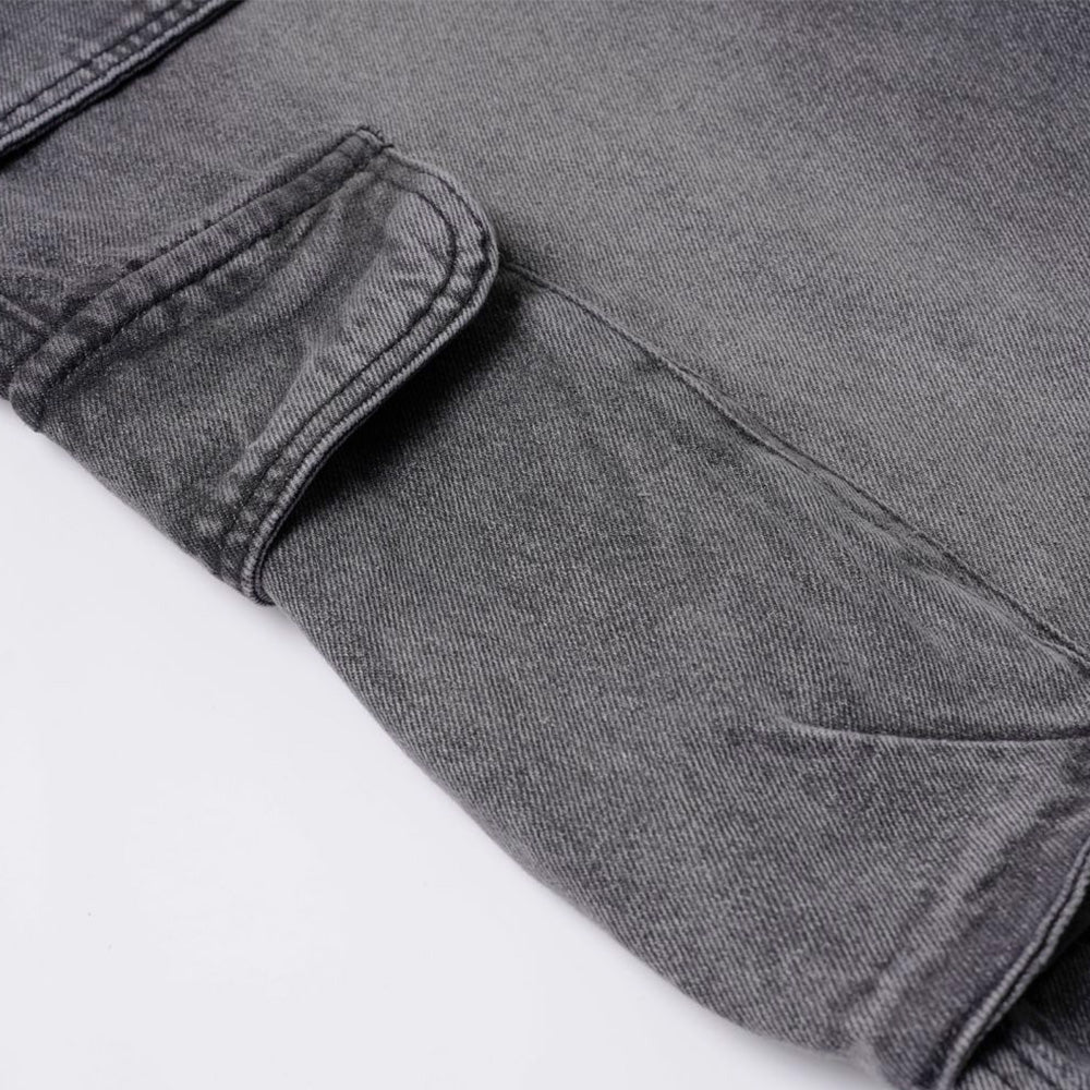 Vintage Washed Grey Cargo Denim