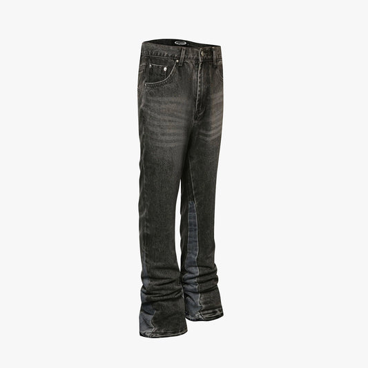 Washed Black Flare Denim