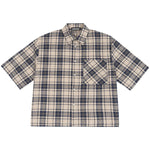 Beige Boxy Fit Plaid Shirt - Hipok Brand