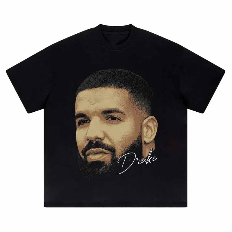 Black Big Face Drake T-Shirt