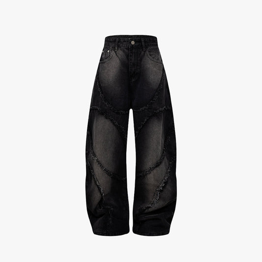 Black Frayed Balloon Denim - Hipok Brand