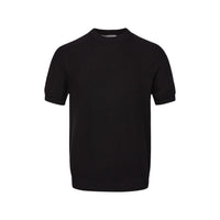 Black Waffle Knit T-Shirt - Hipok Brand