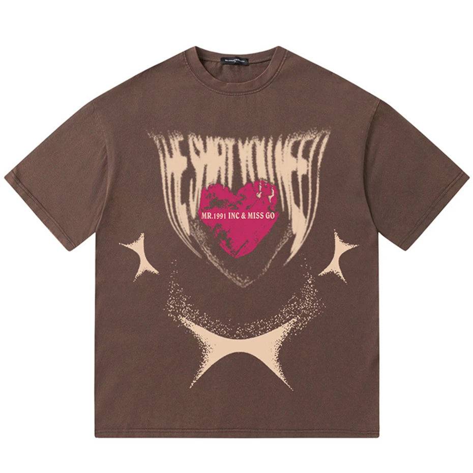 Brown Shaded Heart T-Shirt