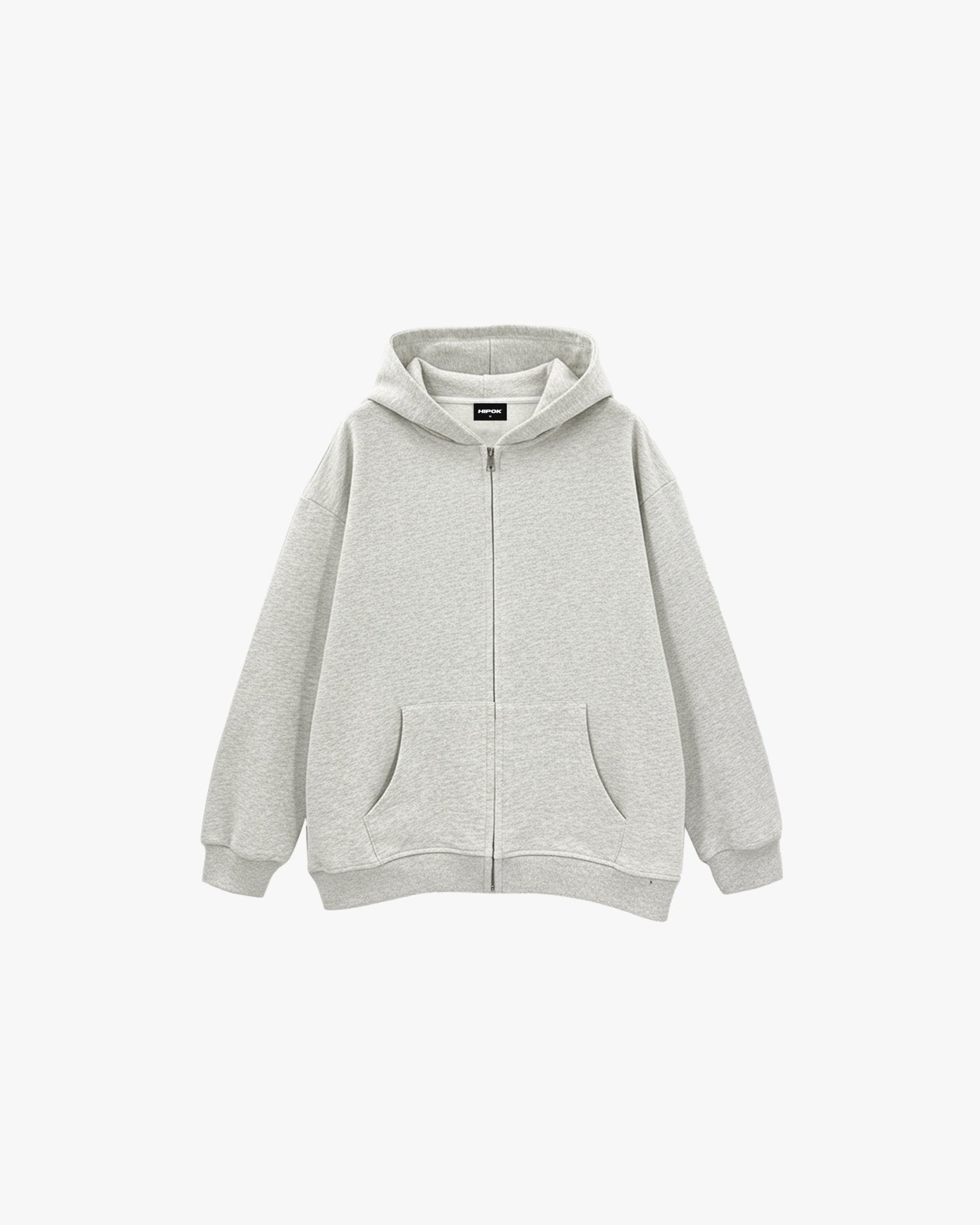 Essential Grey Zip Hoodie - Hipok Brand