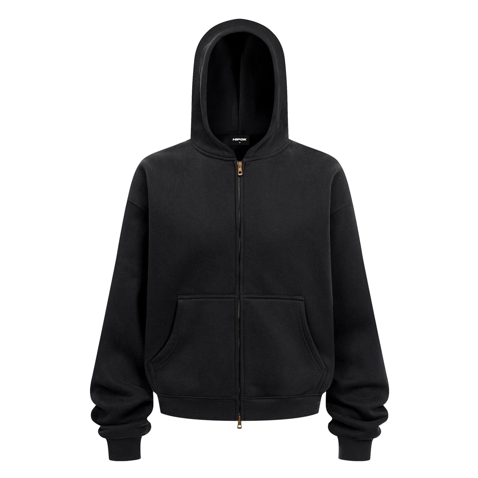 Essential Zip Hoodie – Black - Hipok Brand