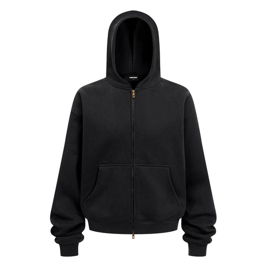 Essential Zip Hoodie – Black - Hipok Brand
