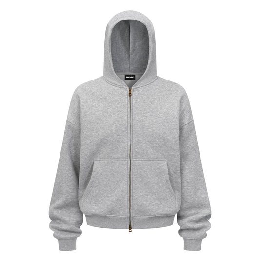 Essential Zip Hoodie – Light Grey - Hipok Brand