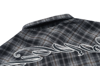 Graphite Plaid Chicano Double Pocket Shirt - Hipok Brand