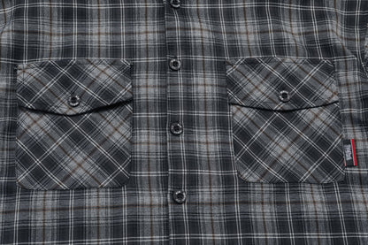 Graphite Plaid Chicano Double Pocket Shirt - Hipok Brand
