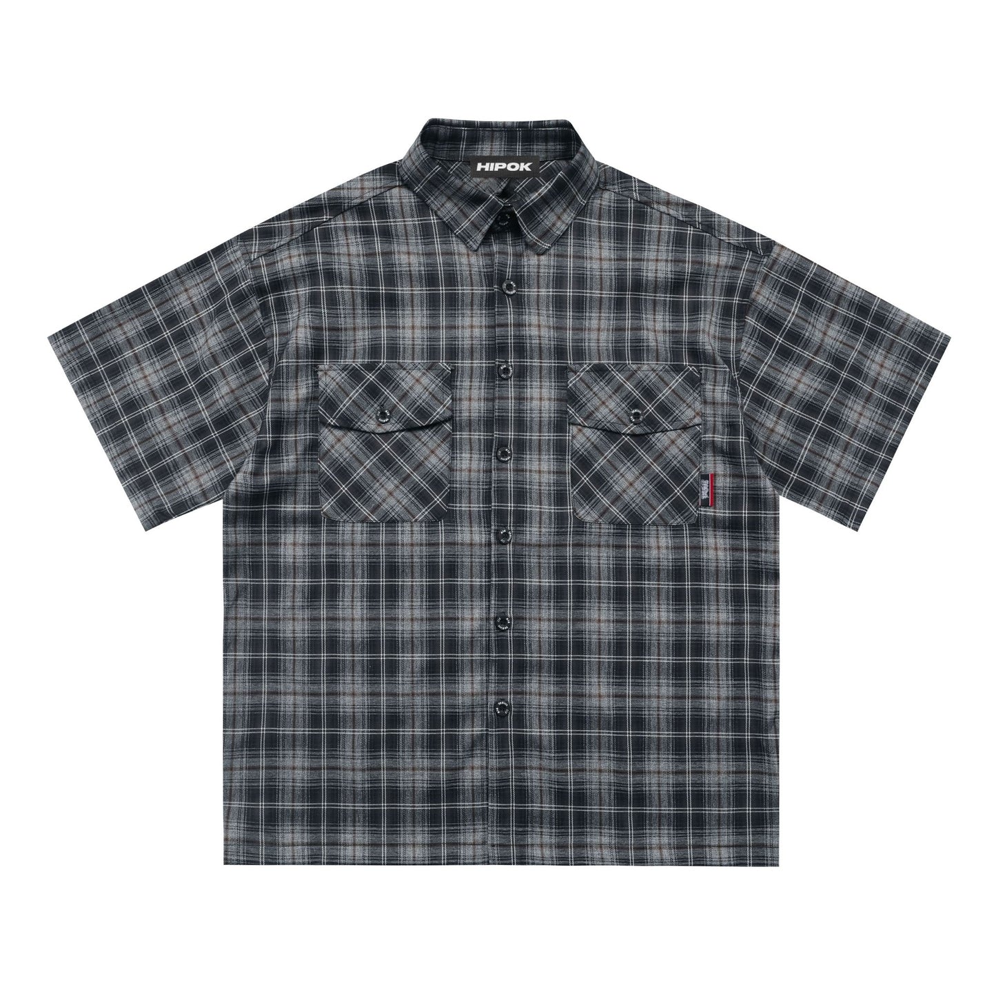 Graphite Plaid Chicano Double Pocket Shirt - Hipok Brand