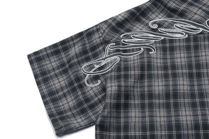 Graphite Plaid Chicano Double Pocket Shirt - Hipok Brand