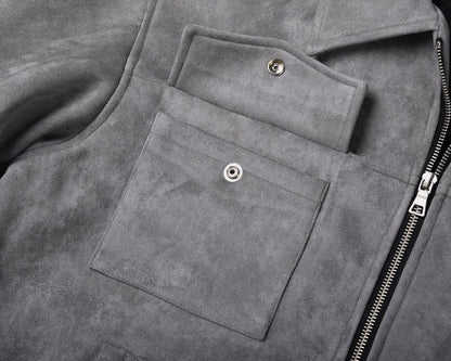 Grey Suede Jacket - Hipok Brand