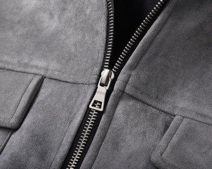Grey Suede Jacket - Hipok Brand