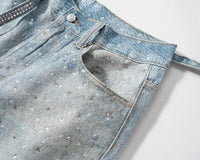 Light Blue Diamond Fade Shorts - Hipok Brand