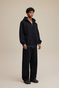 Solid Black Zip Hoodie - Hipok Brand
